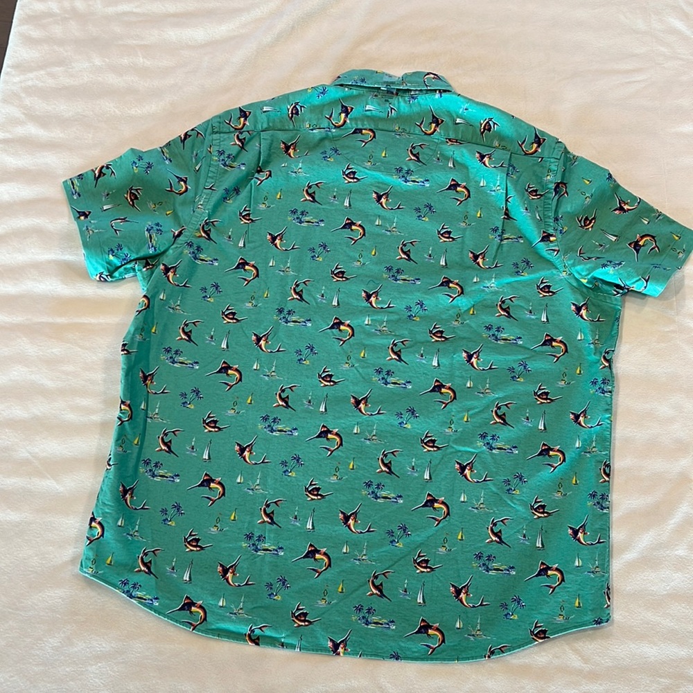 🎉Host Pick🎉Polo Ralph Lauren Mens Green Beach-Themed Button Down XXL - Picture 4 of 9